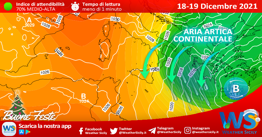 Sicilia: crollo delle temperature nel weekend per l'arrivo di secche correnti artiche!