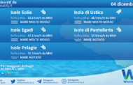 Sicilia, isole minori: condizioni meteo-marine previste per sabato 04 dicembre 2021