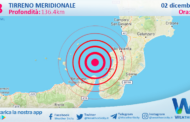 Sicilia: scossa di terremoto magnitudo 2.8 nel Tirreno Meridionale (MARE)