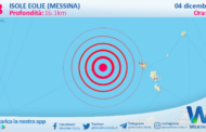 Sicilia: scossa di terremoto magnitudo 2.8 nei pressi di Isole Eolie (Messina)