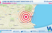 Sicilia: scossa di terremoto magnitudo 2.6 nei pressi di Motta Sant'Anastasia (CT)