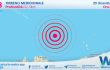 Sicilia: scossa di terremoto magnitudo 2.8 nel Tirreno Meridionale (MARE)