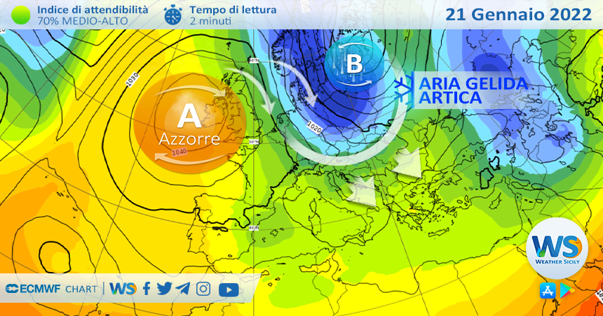 Che fine ha fatto l'inverno? L'aria gelida a un passo dalla Sicilia.