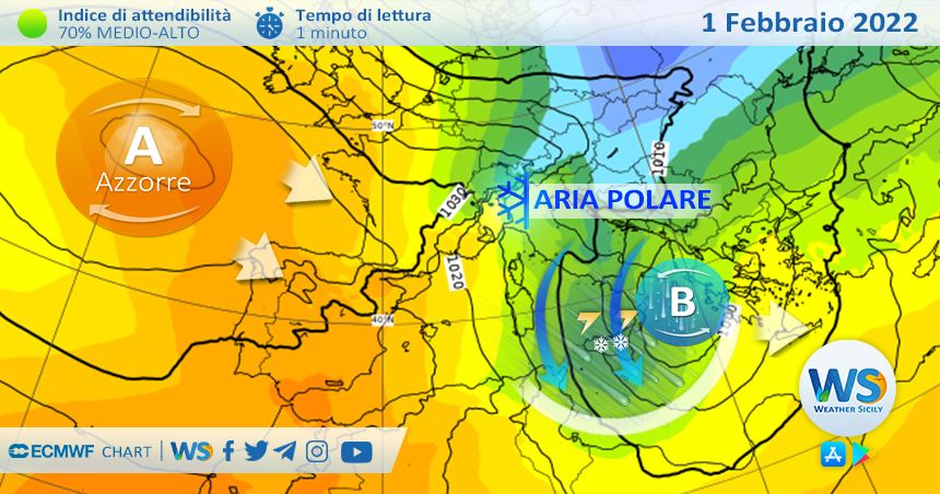 Sicilia, imminente sferzata polare: in arrivo tempeste di neve, maltempo e forti venti!