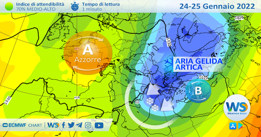 Sicilia, sta per arrivare l'aria gelida: brusco crollo delle temperature!