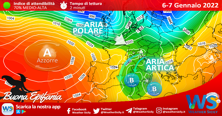 Sicilia, l'inverno è pronto a riprendere il controllo: crollo termico e maltempo a partire dall'Epifania!