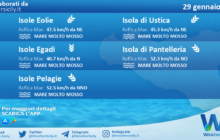 Sicilia, isole minori: condizioni meteo-marine previste per sabato 29 gennaio 2022