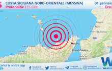 Sicilia: scossa di terremoto magnitudo 2.5 nei pressi di Costa Siciliana nord-orientale (Messina)