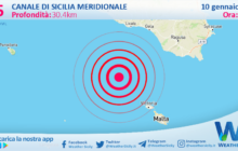 Sicilia: scossa di terremoto magnitudo 3.5 nel Canale di Sicilia meridionale (MARE)