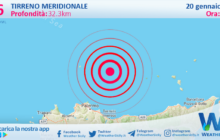 Sicilia: scossa di terremoto magnitudo 2.6 nel Tirreno Meridionale (MARE)