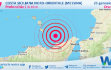 Sicilia: scossa di terremoto magnitudo 2.7 nei pressi di Costa Siciliana nord-orientale (Messina)