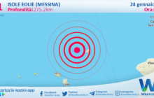 Sicilia: scossa di terremoto magnitudo 3.1 nei pressi di Isole Eolie (Messina)