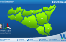 Sicilia: avviso rischio idrogeologico per domenica 13 febbraio 2022