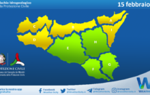 Emessa allerta meteo gialla su Sicilia occidentale e settentrionale per martedì 15 febbraio 2022