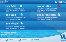 Sicilia, isole minori: condizioni meteo-marine previste per lunedì 07 febbraio 2022