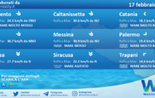 Sicilia: condizioni meteo-marine previste per giovedì 17 febbraio 2022