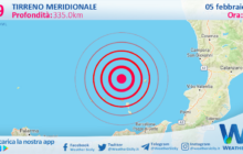 Sicilia: scossa di terremoto magnitudo 2.9 nel Tirreno Meridionale (MARE)