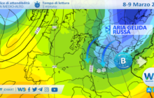 Sicilia: aria gelida russa tra martedì e mercoledì con locali nevicate fino a bassa quota.