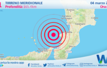 Sicilia: scossa di terremoto magnitudo 4.1 nel Tirreno Meridionale (MARE)