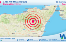 Sicilia: scossa di terremoto magnitudo 2.7 nei pressi di Maletto (CT)