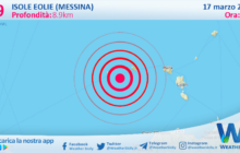 Scossa di terremoto magnitudo 3.9 nei pressi di Isole Eolie (Messina)