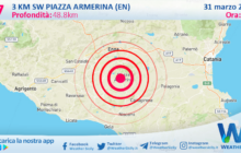 Scossa di terremoto magnitudo 2.7 nei pressi di Piazza Armerina (EN)