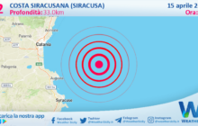 Scossa di terremoto magnitudo 4.2 nei pressi di Costa Siracusana (Siracusa)