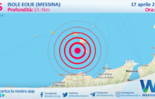 Scossa di terremoto magnitudo 2.5 nei pressi di Isole Eolie (Messina)