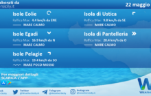 Sicilia, isole minori: condizioni meteo-marine previste per domenica 22 maggio 2022