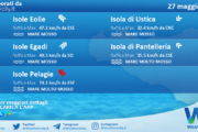Sicilia, isole minori: condizioni meteo-marine previste per venerdì 27 maggio 2022