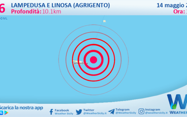 Scossa di terremoto magnitudo 3.6 nei pressi di Lampedusa e Linosa (Agrigento)