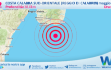 Scossa di terremoto magnitudo 3.2 nei pressi di Costa Calabra sud-orientale (Reggio di Calabria)
