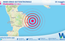 Scossa di terremoto magnitudo 2.5 nel Mar Ionio Settentrionale (MARE)