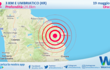 Scossa di terremoto magnitudo 3.2 nei pressi di Umbriatico (KR)
