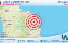 Scossa di terremoto magnitudo 3.3 nei pressi di Umbriatico (KR)