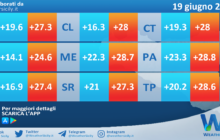 Temperature previste per domenica 19 giugno 2022 in Sicilia