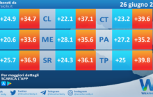 Temperature previste per domenica 26 giugno 2022 in Sicilia