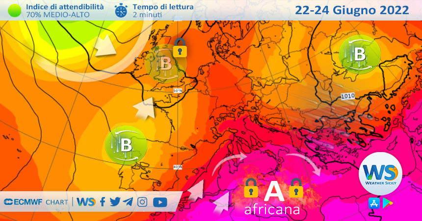 Sicilia: da mercoledì lunga ondata di calore africana. Non si intravede una fine per il momento.