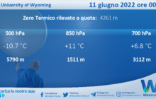 Sicilia: Radiosondaggio Trapani Birgi di sabato 11 giugno 2022 ore 00:00