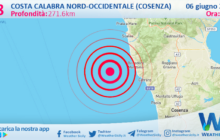Scossa di terremoto magnitudo 2.8 nei pressi di Costa Calabra nord-occidentale (Cosenza)