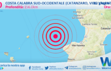 Scossa di terremoto magnitudo 3.0 nei pressi di Costa Calabra sud-occidentale (Catanzaro, Vibo Valentia, Reggio di Calabria)