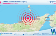 Scossa di terremoto magnitudo 2.9 nei pressi di Gioiosa Marea (ME)