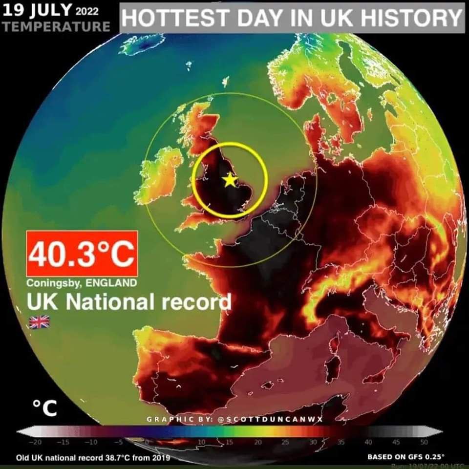 Europa: record storico di caldo nel Regno Unito.