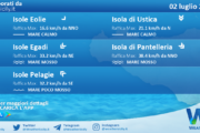 Sicilia, isole minori: condizioni meteo-marine previste per sabato 02 luglio 2022