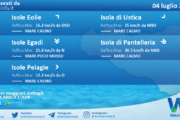 Sicilia, isole minori: condizioni meteo-marine previste per lunedì 04 luglio 2022