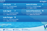 Sicilia, isole minori: condizioni meteo-marine previste per martedì 05 luglio 2022