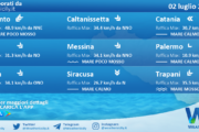 Sicilia: condizioni meteo-marine previste per sabato 02 luglio 2022