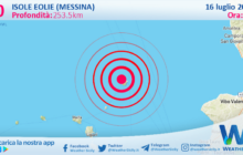 Scossa di terremoto magnitudo 3.0 nei pressi di Isole Eolie (Messina)