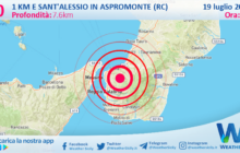 Scossa di terremoto magnitudo 3.0 nei pressi di Sant'Alessio in Aspromonte (RC)