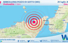 Scossa di terremoto magnitudo 2.7 nei pressi di Barcellona Pozzo di Gotto (ME)